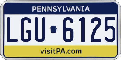 PA license plate LGU6125