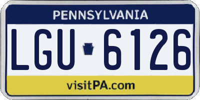 PA license plate LGU6126