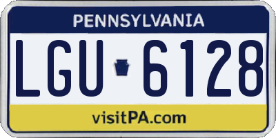 PA license plate LGU6128