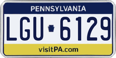 PA license plate LGU6129
