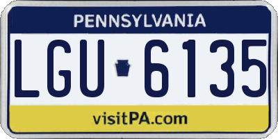 PA license plate LGU6135