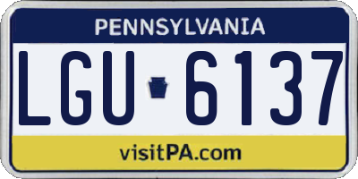 PA license plate LGU6137