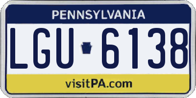 PA license plate LGU6138
