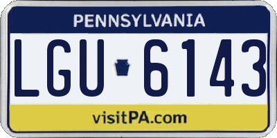 PA license plate LGU6143