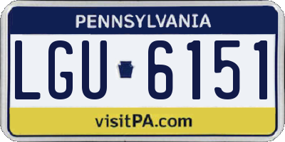 PA license plate LGU6151