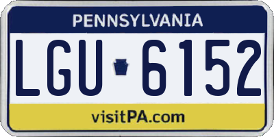 PA license plate LGU6152