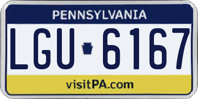 PA license plate LGU6167