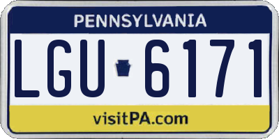 PA license plate LGU6171
