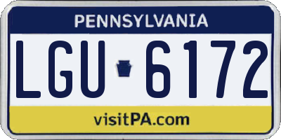 PA license plate LGU6172