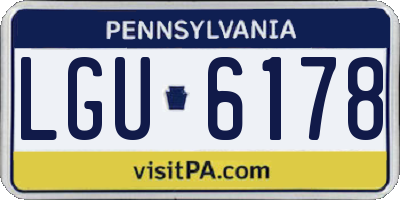 PA license plate LGU6178
