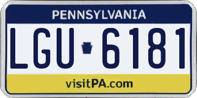 PA license plate LGU6181