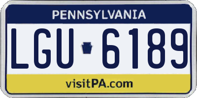 PA license plate LGU6189
