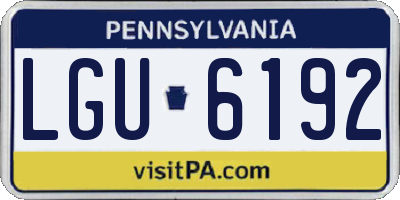 PA license plate LGU6192