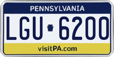 PA license plate LGU6200