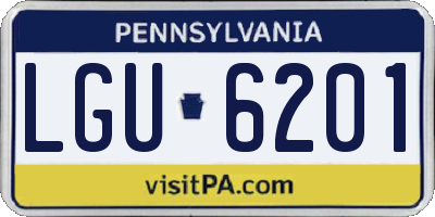 PA license plate LGU6201