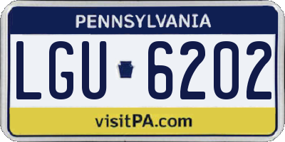 PA license plate LGU6202
