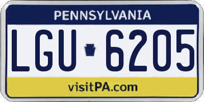 PA license plate LGU6205