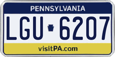 PA license plate LGU6207