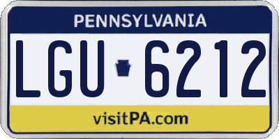 PA license plate LGU6212