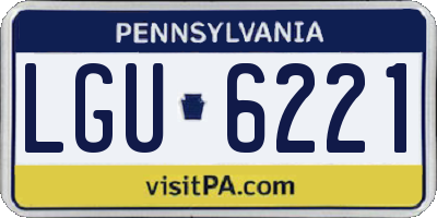 PA license plate LGU6221