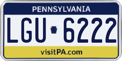 PA license plate LGU6222