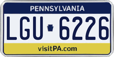 PA license plate LGU6226
