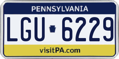 PA license plate LGU6229