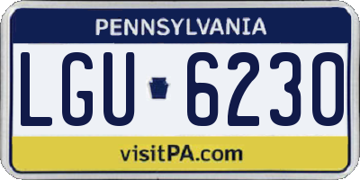 PA license plate LGU6230