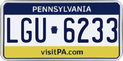 PA license plate LGU6233