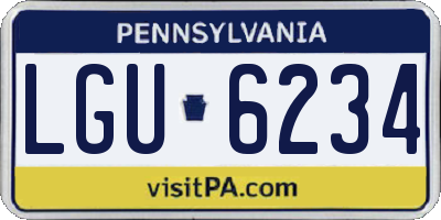 PA license plate LGU6234