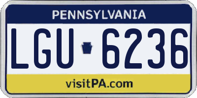 PA license plate LGU6236