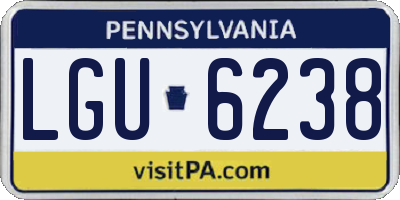 PA license plate LGU6238
