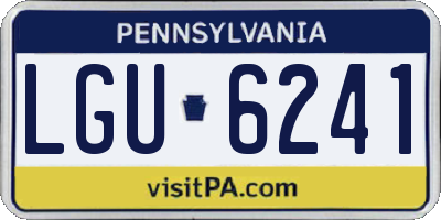 PA license plate LGU6241