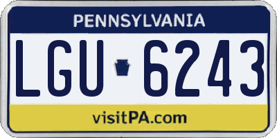 PA license plate LGU6243