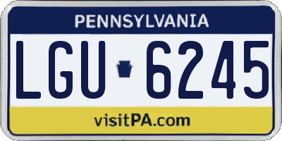 PA license plate LGU6245