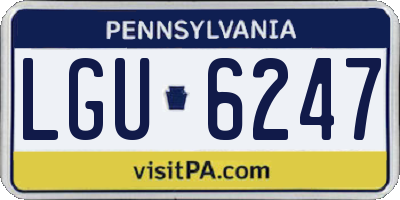 PA license plate LGU6247