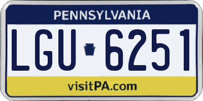 PA license plate LGU6251