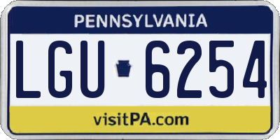 PA license plate LGU6254