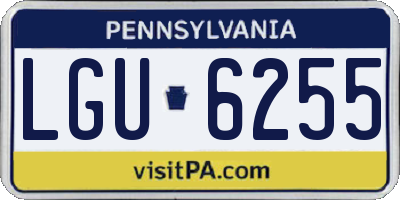 PA license plate LGU6255