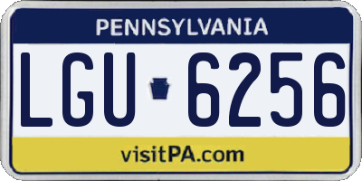 PA license plate LGU6256