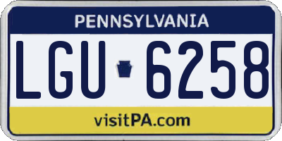 PA license plate LGU6258
