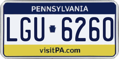 PA license plate LGU6260