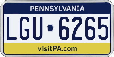PA license plate LGU6265
