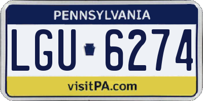 PA license plate LGU6274
