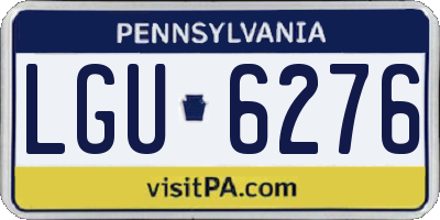 PA license plate LGU6276