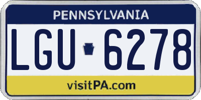 PA license plate LGU6278