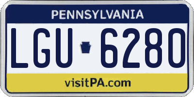 PA license plate LGU6280