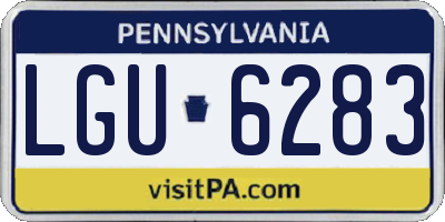PA license plate LGU6283