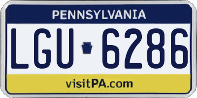 PA license plate LGU6286