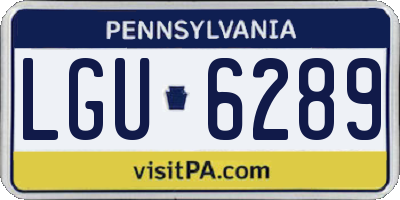 PA license plate LGU6289